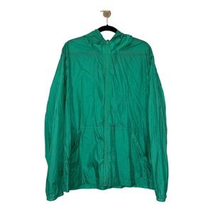 Brooks Brothers Mens Green Nylon Hooded Jacket Coat Windbreaker Size XXL